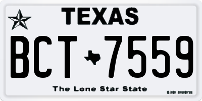 TX license plate BCT7559