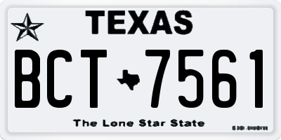 TX license plate BCT7561