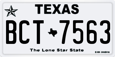 TX license plate BCT7563
