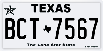 TX license plate BCT7567