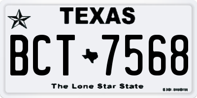 TX license plate BCT7568
