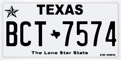 TX license plate BCT7574