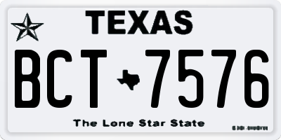 TX license plate BCT7576