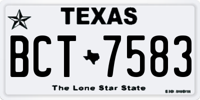 TX license plate BCT7583