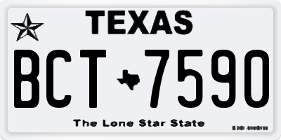 TX license plate BCT7590
