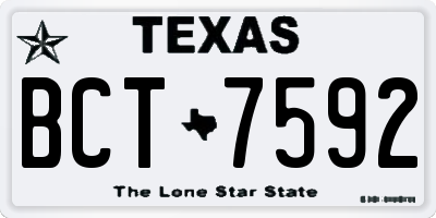TX license plate BCT7592