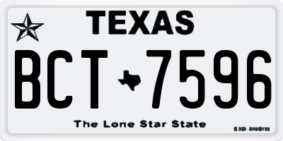 TX license plate BCT7596