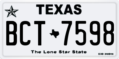 TX license plate BCT7598
