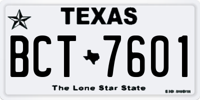 TX license plate BCT7601