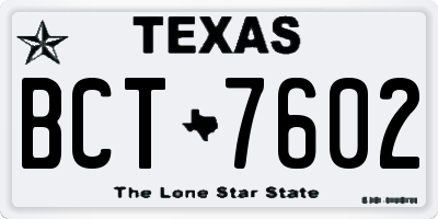 TX license plate BCT7602