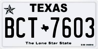 TX license plate BCT7603