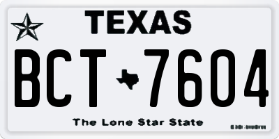 TX license plate BCT7604