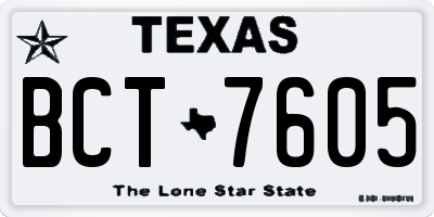 TX license plate BCT7605