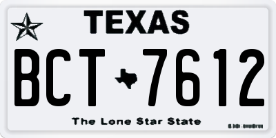TX license plate BCT7612
