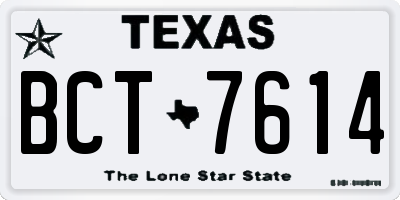 TX license plate BCT7614