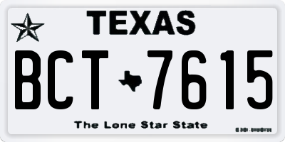 TX license plate BCT7615