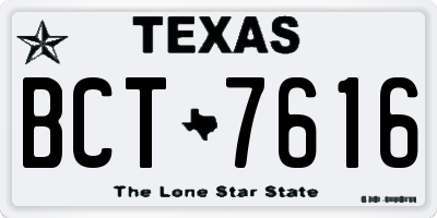 TX license plate BCT7616
