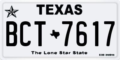 TX license plate BCT7617