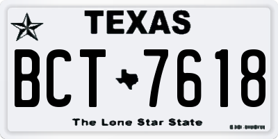 TX license plate BCT7618