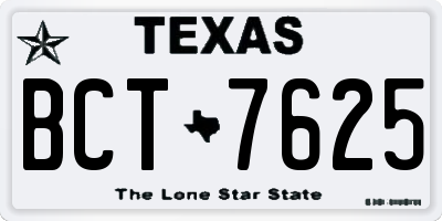 TX license plate BCT7625