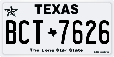 TX license plate BCT7626