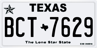 TX license plate BCT7629