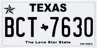 TX license plate BCT7630