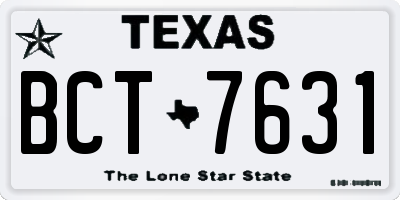 TX license plate BCT7631