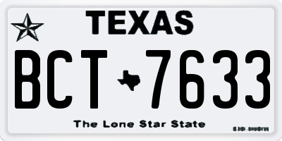 TX license plate BCT7633