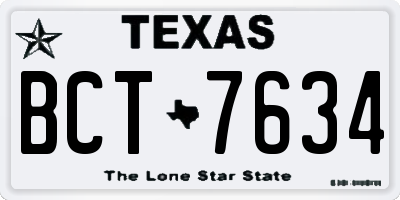 TX license plate BCT7634