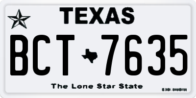 TX license plate BCT7635