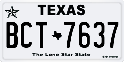TX license plate BCT7637