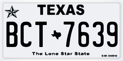 TX license plate BCT7639