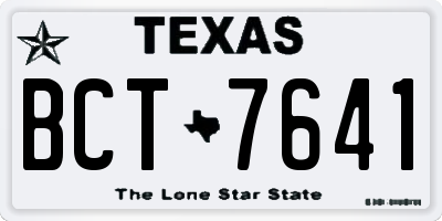 TX license plate BCT7641