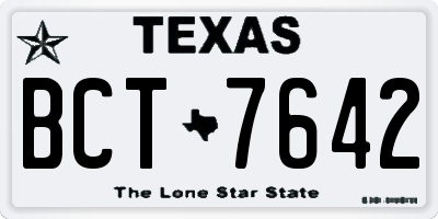 TX license plate BCT7642