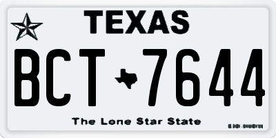 TX license plate BCT7644