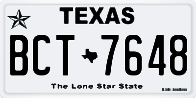 TX license plate BCT7648