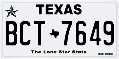 TX license plate BCT7649