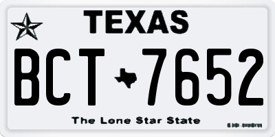 TX license plate BCT7652