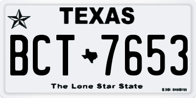 TX license plate BCT7653