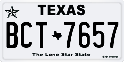 TX license plate BCT7657