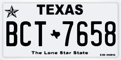 TX license plate BCT7658