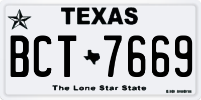 TX license plate BCT7669