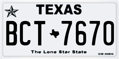 TX license plate BCT7670