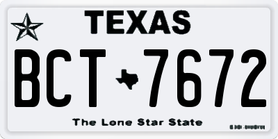 TX license plate BCT7672