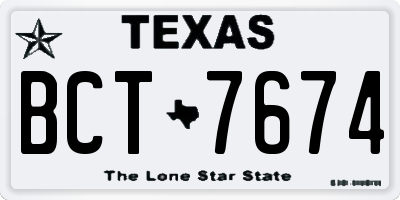 TX license plate BCT7674