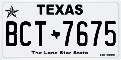 TX license plate BCT7675