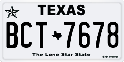 TX license plate BCT7678