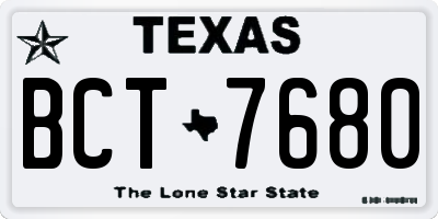 TX license plate BCT7680