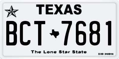 TX license plate BCT7681